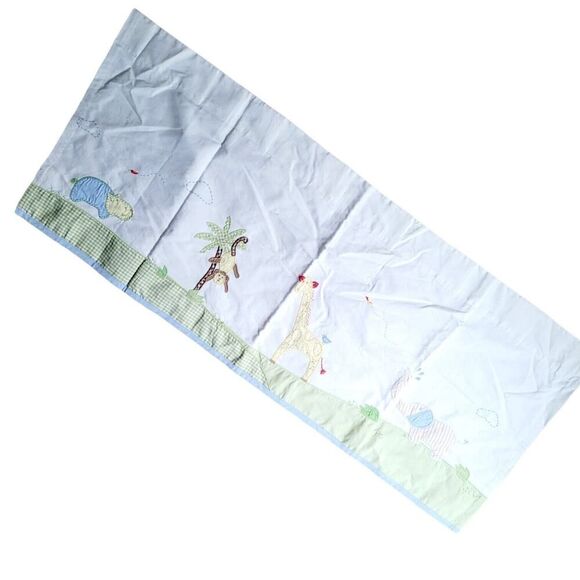 Pottery Barn Kids Green Multi Jungle Animal Embroidered Window Valance 44"x 18" - Picture 1 of 5